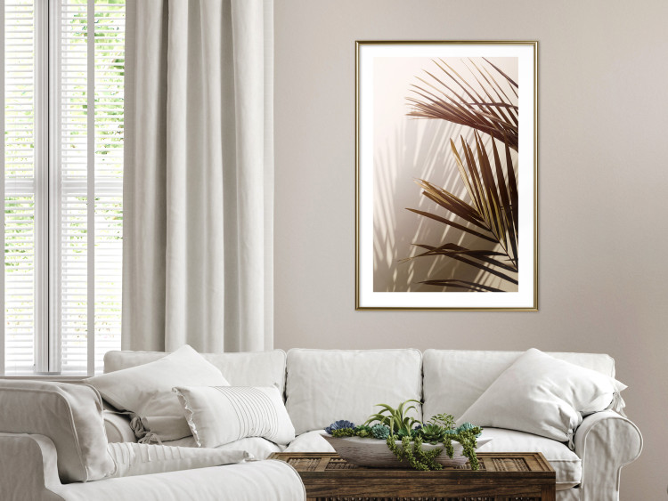 Poster Rhythmic Tones: Sepia - summer composition with tropical palm leaves 129466 additionalImage 13