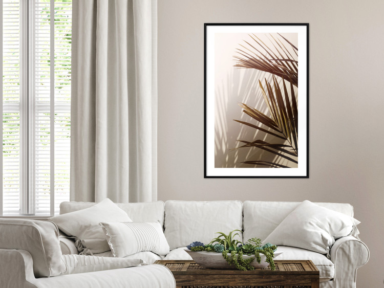 Poster Rhythmic Tones: Sepia - summer composition with tropical palm leaves 129466 additionalImage 18