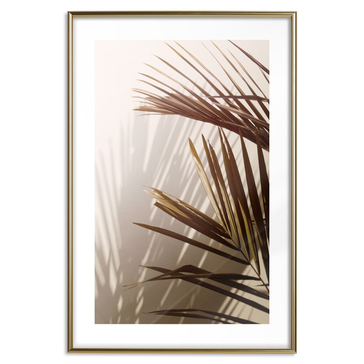 Poster Rhythmic Tones: Sepia - summer composition with tropical palm leaves 129466 additionalImage 14