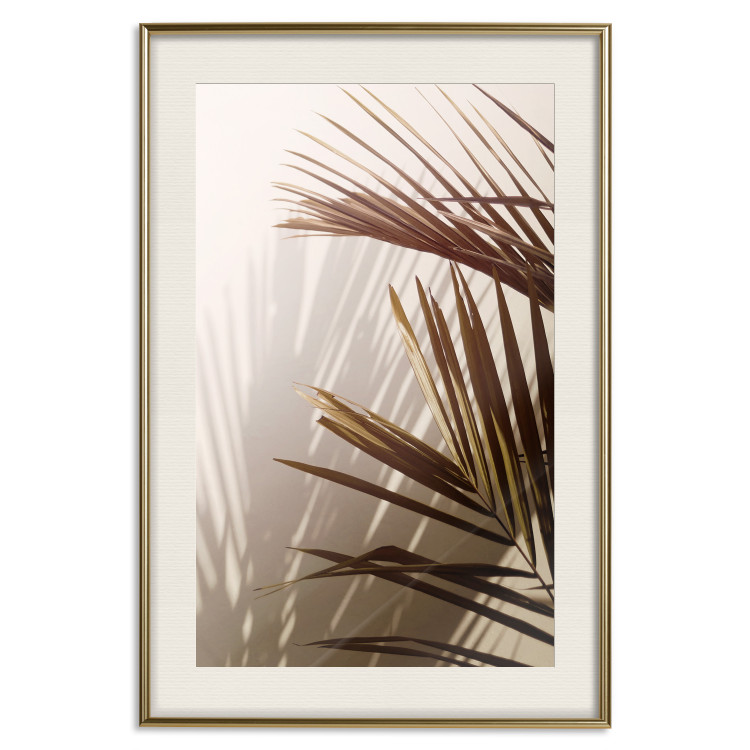 Poster Rhythmic Tones: Sepia - summer composition with tropical palm leaves 129466 additionalImage 20