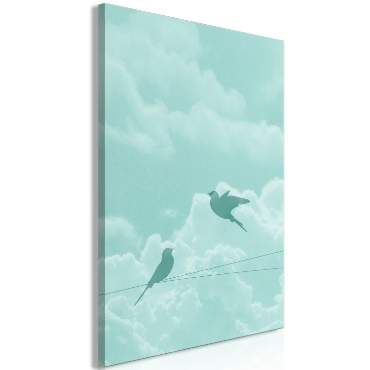 Canvas Art Print Shadow of Flight (1-part) vertical - pastel bird landscape in the sky 129566 additionalImage 2