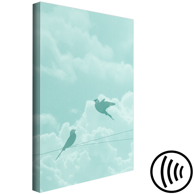 Canvas Art Print Shadow of Flight (1-part) vertical - pastel bird landscape in the sky 129566 additionalImage 6
