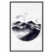 Poster Mountain Landscape - mountain landscape with clouds in a circle on a white background 131766 additionalThumb 18
