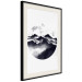 Poster Mountain Landscape - mountain landscape with clouds in a circle on a white background 131766 additionalThumb 2