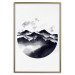Poster Mountain Landscape - mountain landscape with clouds in a circle on a white background 131766 additionalThumb 21
