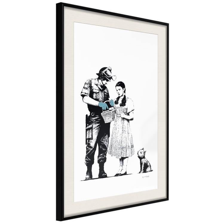 Wall Poster Dorothy and the Policeman - black mural of a girl with a dog on a white background 132466 additionalImage 3