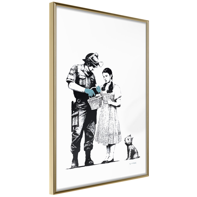Wall Poster Dorothy and the Policeman - black mural of a girl with a dog on a white background 132466 additionalImage 12