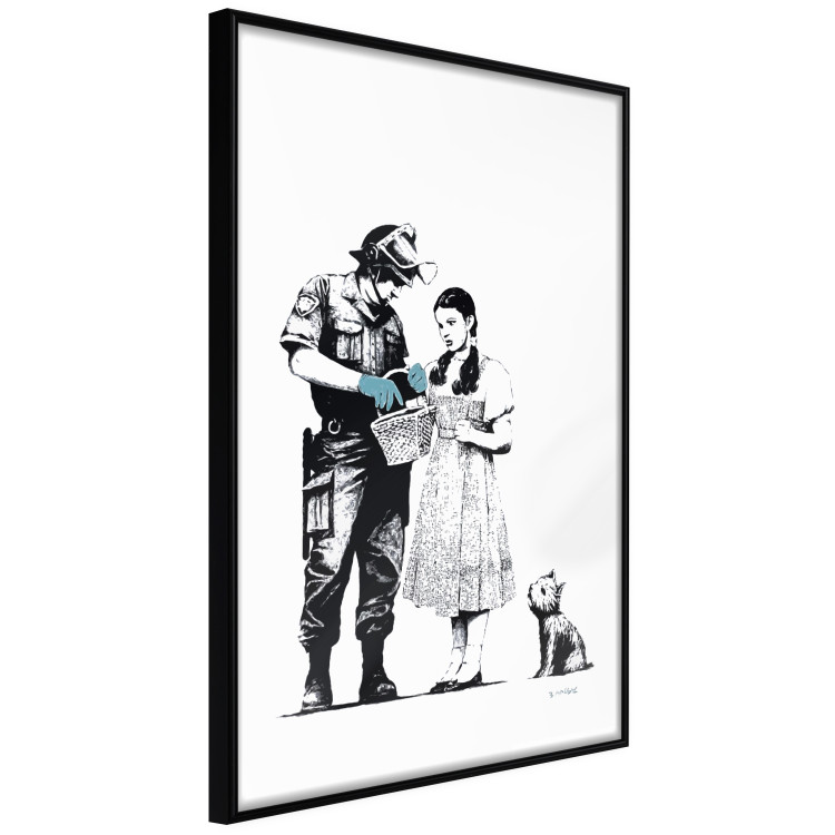 Wall Poster Dorothy and the Policeman - black mural of a girl with a dog on a white background 132466 additionalImage 11