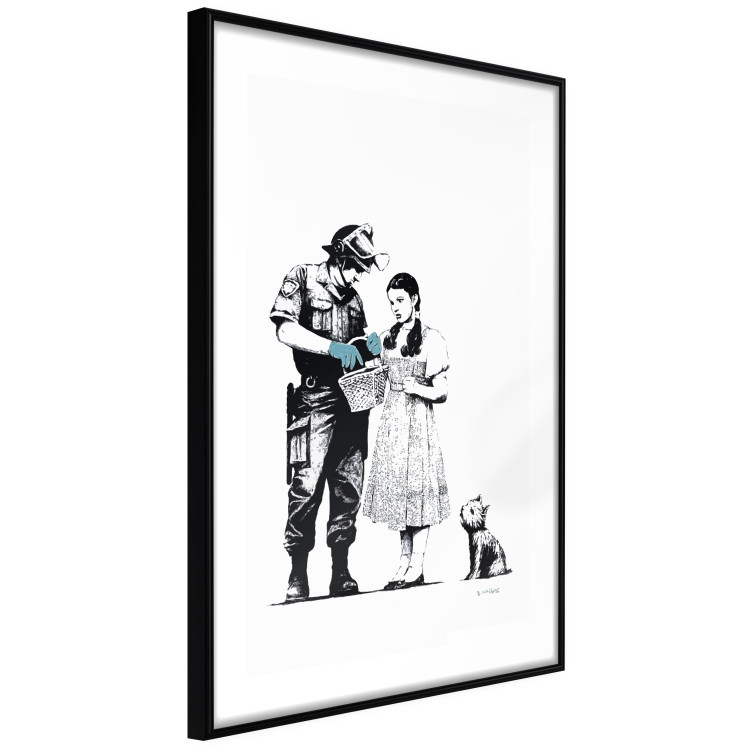 Wall Poster Dorothy and the Policeman - black mural of a girl with a dog on a white background 132466 additionalImage 8