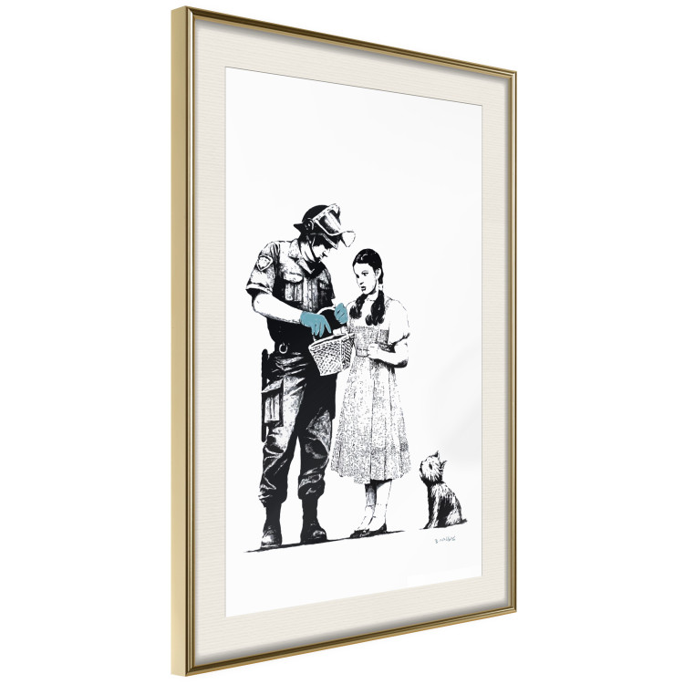 Wall Poster Dorothy and the Policeman - black mural of a girl with a dog on a white background 132466 additionalImage 2