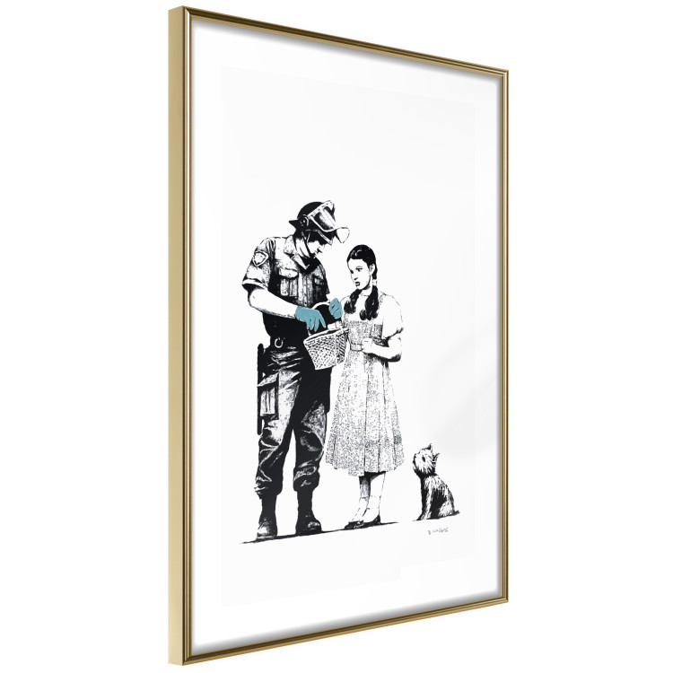 Wall Poster Dorothy and the Policeman - black mural of a girl with a dog on a white background 132466 additionalImage 4
