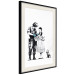 Wall Poster Dorothy and the Policeman - black mural of a girl with a dog on a white background 132466 additionalThumb 3