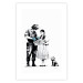 Wall Poster Dorothy and the Policeman - black mural of a girl with a dog on a white background 132466 additionalThumb 25