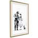 Wall Poster Dorothy and the Policeman - black mural of a girl with a dog on a white background 132466 additionalThumb 2