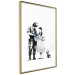 Wall Poster Dorothy and the Policeman - black mural of a girl with a dog on a white background 132466 additionalThumb 4