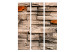 Room Divider Screen Stone Song (3-piece) - composition in brown stone blocks 132866 additionalThumb 3