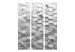 Room Divider Screen White Enigma (3-piece) - composition in geometric gray 3D pattern 133466 additionalThumb 3