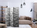 Room Divider Screen White Enigma (3-piece) - composition in geometric gray 3D pattern 133466 additionalThumb 4