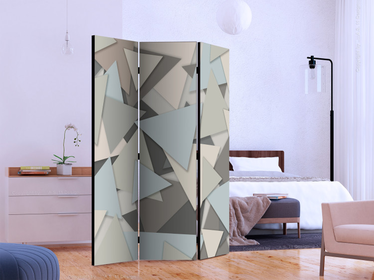 Room Divider Geometric Puzzle (3-piece) - unique background in triangular puzzles 133566 additionalImage 2