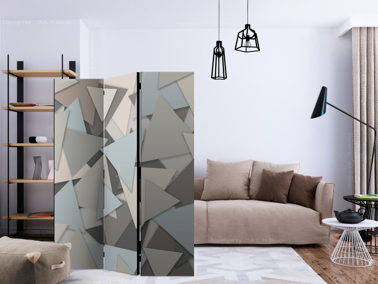 Room Divider Geometric Puzzle (3-piece) - unique background in triangular puzzles 133566 additionalImage 4