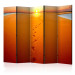 Room Divider Screen Footprints in the Sand II (5-piece) - orange beach and sun 134166