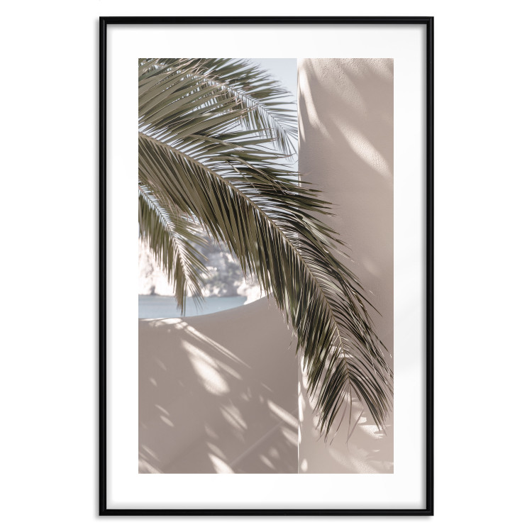 Wall Poster Terrace with a View - natural composition of palm tree against a light wall 134766 additionalImage 15