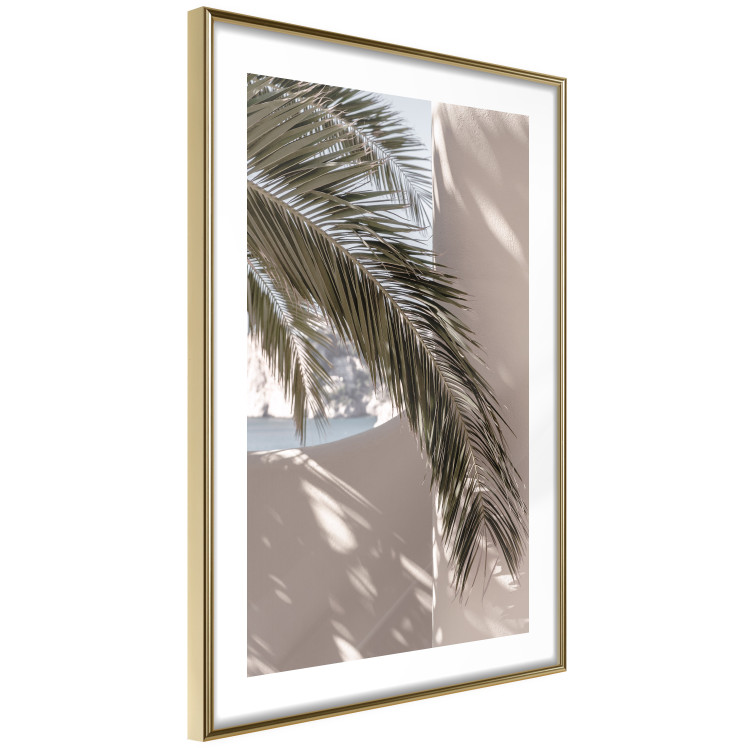 Wall Poster Terrace with a View - natural composition of palm tree against a light wall 134766 additionalImage 7