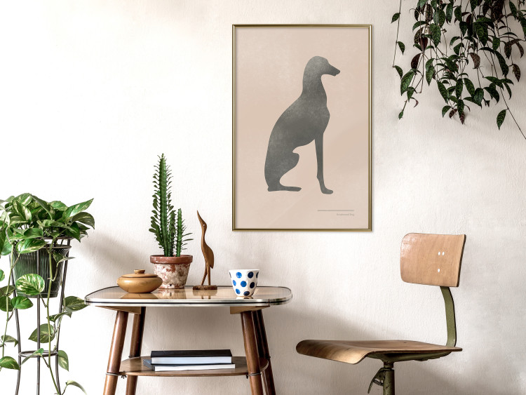 Wall Poster Serene Greyhound - black silhouette of a dog on a solid pastel background 135166 additionalImage 10