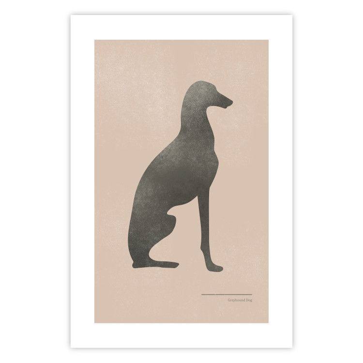 Wall Poster Serene Greyhound - black silhouette of a dog on a solid pastel background 135166 additionalImage 8