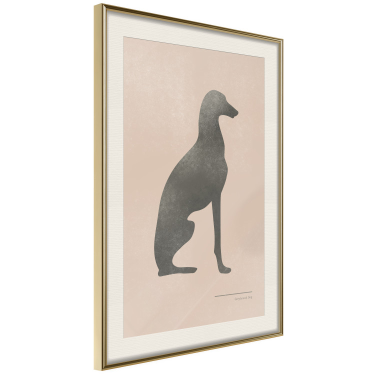 Wall Poster Serene Greyhound - black silhouette of a dog on a solid pastel background 135166 additionalImage 17