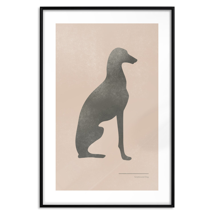 Wall Poster Serene Greyhound - black silhouette of a dog on a solid pastel background 135166 additionalImage 4