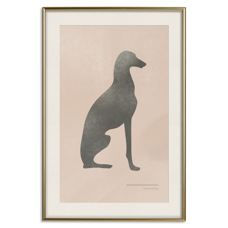 Wall Poster Serene Greyhound - black silhouette of a dog on a solid pastel background 135166 additionalImage 3