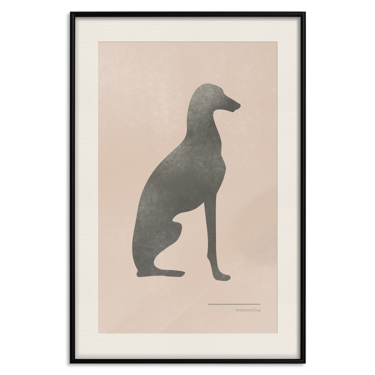 Wall Poster Serene Greyhound - black silhouette of a dog on a solid pastel background 135166 additionalImage 5