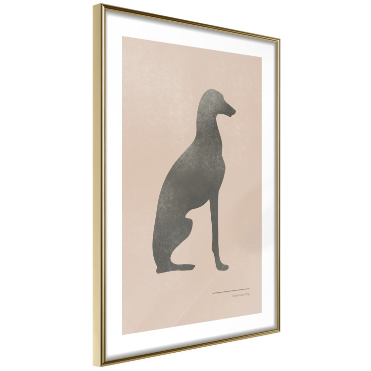 Wall Poster Serene Greyhound - black silhouette of a dog on a solid pastel background 135166 additionalImage 21