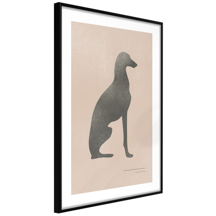 Wall Poster Serene Greyhound - black silhouette of a dog on a solid pastel background 135166 additionalImage 22