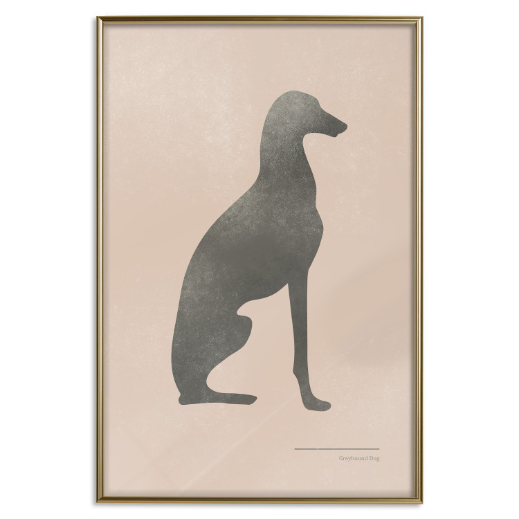 Wall Poster Serene Greyhound - black silhouette of a dog on a solid pastel background 135166 additionalImage 2