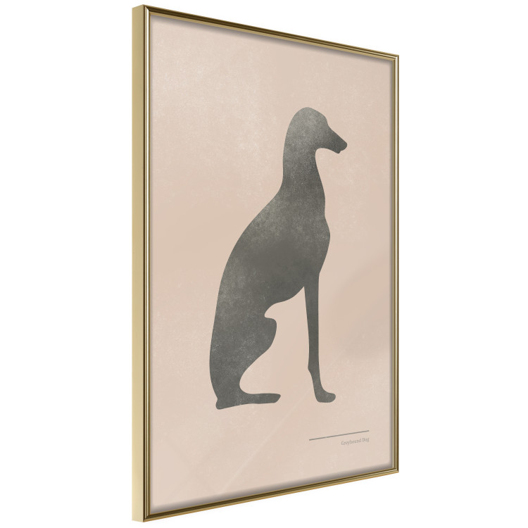 Wall Poster Serene Greyhound - black silhouette of a dog on a solid pastel background 135166 additionalImage 23