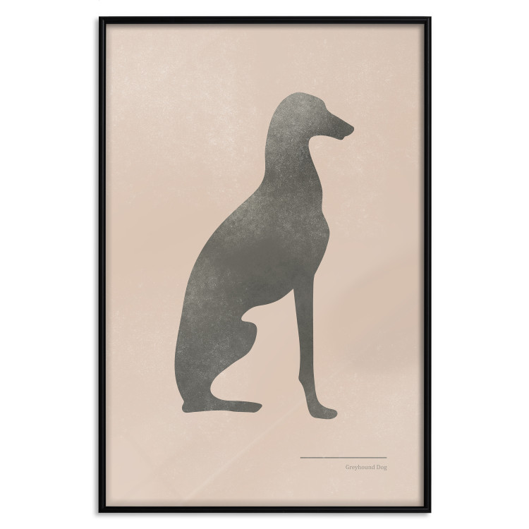 Wall Poster Serene Greyhound - black silhouette of a dog on a solid pastel background 135166 additionalImage 5