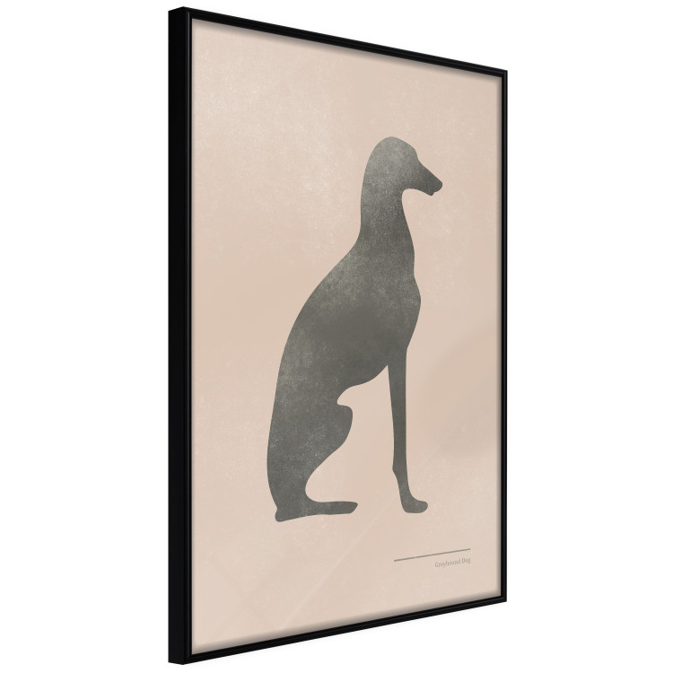 Wall Poster Serene Greyhound - black silhouette of a dog on a solid pastel background 135166 additionalImage 17
