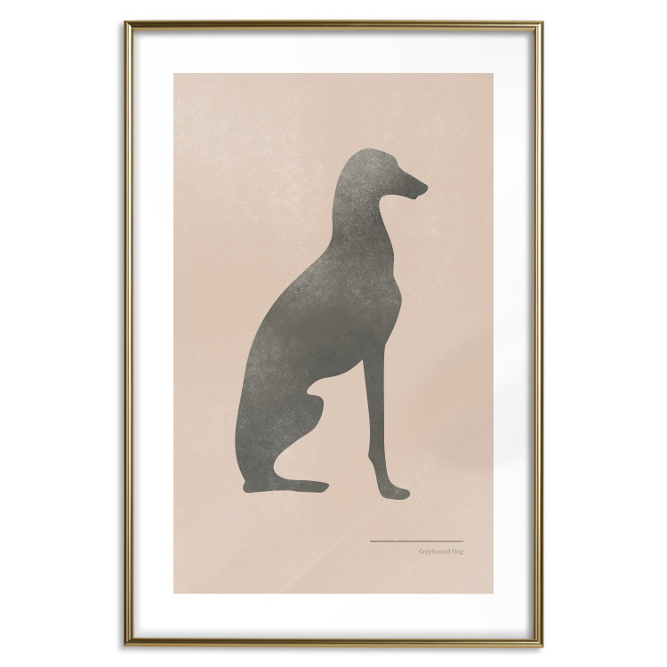 Wall Poster Serene Greyhound - black silhouette of a dog on a solid pastel background 135166 additionalImage 3