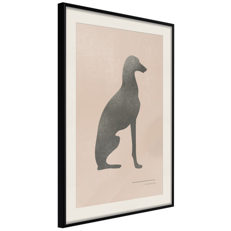 Wall Poster Serene Greyhound - black silhouette of a dog on a solid pastel background 135166 additionalImage 20
