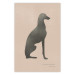 Wall Poster Serene Greyhound - black silhouette of a dog on a solid pastel background 135166