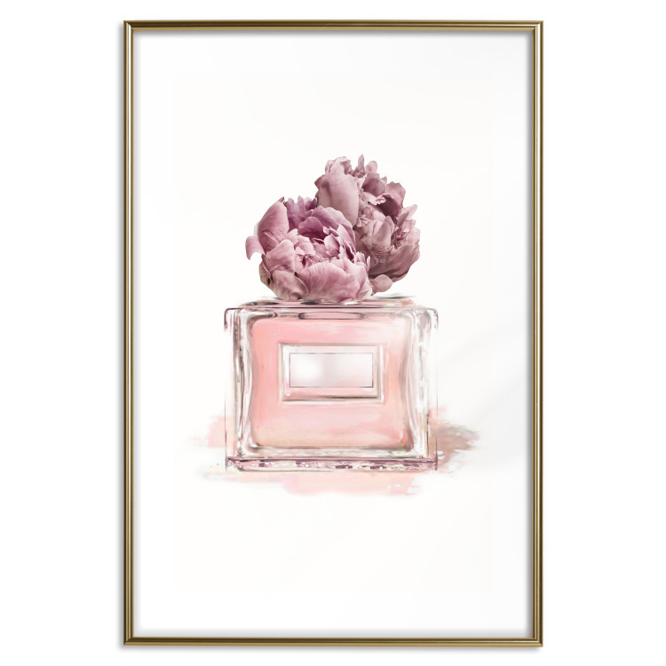 Poster Parisian Dream - pink perfume bottle and cap made of flowers 135766 additionalImage 13