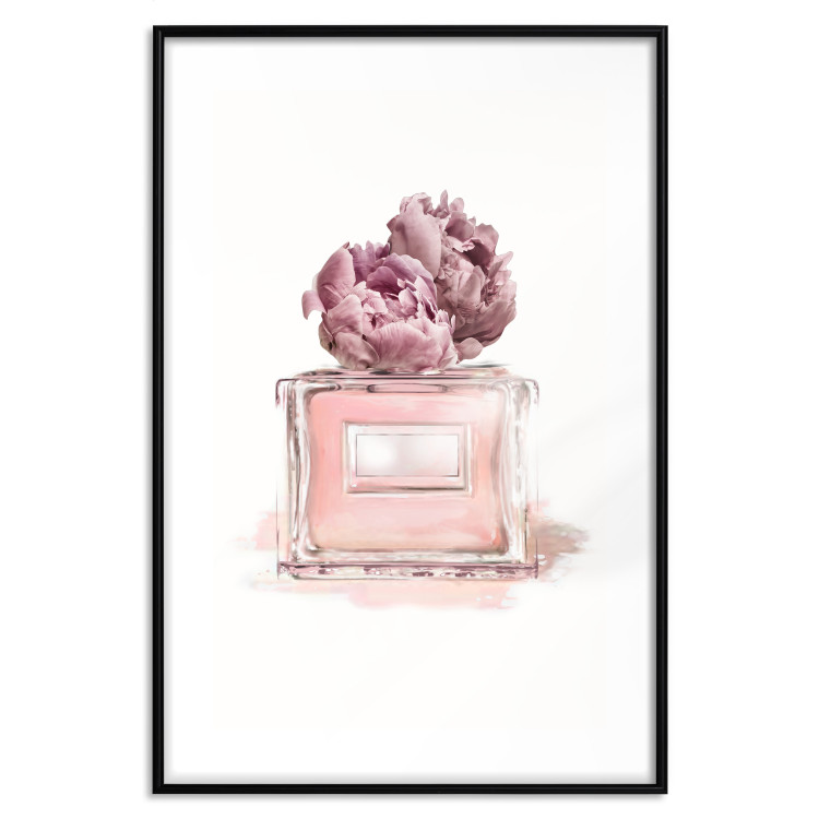 Poster Parisian Dream - pink perfume bottle and cap made of flowers 135766 additionalImage 18