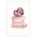 Poster Parisian Dream - pink perfume bottle and cap made of flowers 135766