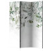 Room Separator Misty Nature - Green (3-piece) - Plant composition on white 136166