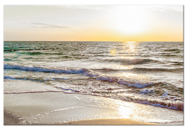 Large canvas print Calm Waves - Grey [Large Format] 136366