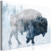 Canvas Print Lonely Expedition (1-piece) Wide - animal in misty forest landscape 137166 additionalThumb 2