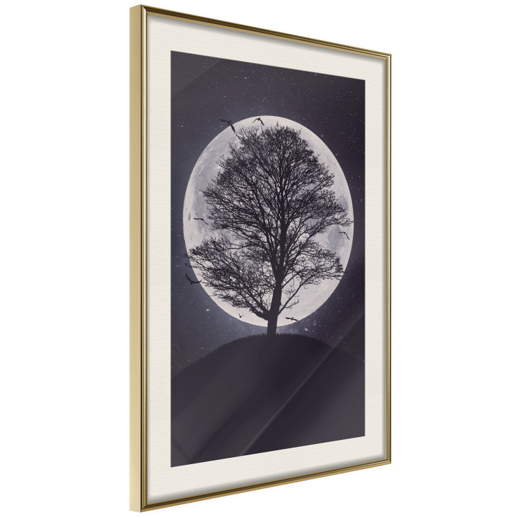 Poster Lonely Tree - nighttime landscape of a tree against the bright moonlight 138066 additionalImage 3