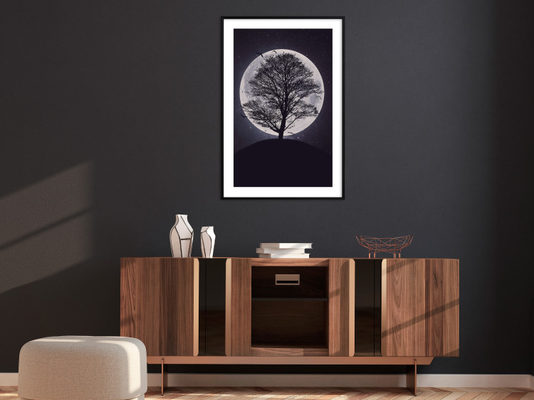 Poster Lonely Tree - nighttime landscape of a tree against the bright moonlight 138066 additionalImage 20
